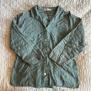Cut Loose textured green-blue button down - S